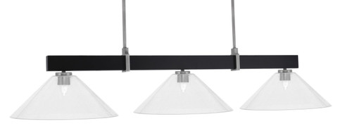 Toltec Lighting - 1253-MBGP-308 - Three Light Bar - Wellington - Matte Black & Graphite