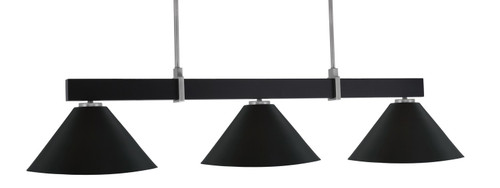 Toltec Lighting - 1253-MBGP-420-MB - Three Light Bar - Wellington - Matte Black & Graphite