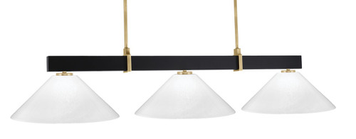 Toltec Lighting - 1253-MBNAB-2161 - Three Light Bar - Wellington - Matte Black & New Age Brass
