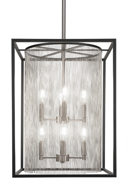Toltec Lighting - 1328-MBBN - Five Light Chandelier - Cadina - Matte Black & Brushed Nickel