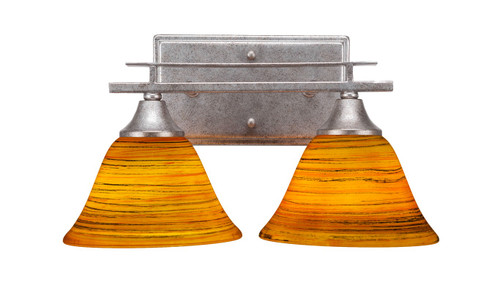 Toltec Lighting - 132-AS-454 - Two Light Bath Bar - Uptowne - Aged Silver