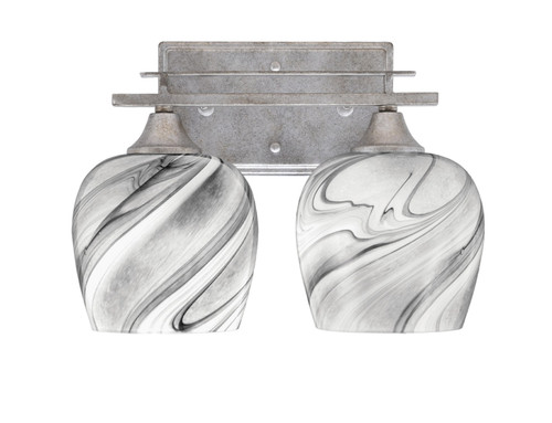 Toltec Lighting - 132-AS-4819 - Two Light Bath Bar - Uptowne - Aged Silver