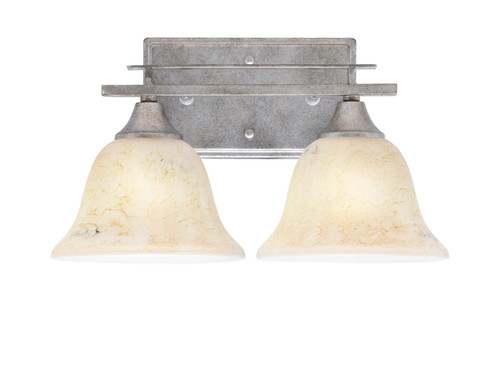 Toltec Lighting - 132-AS-508 - Two Light Bath Bar - Uptowne - Aged Silver