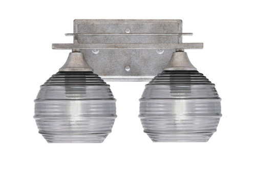 Toltec Lighting - 132-AS-5112 - Two Light Bath Bar - Uptowne - Aged Silver