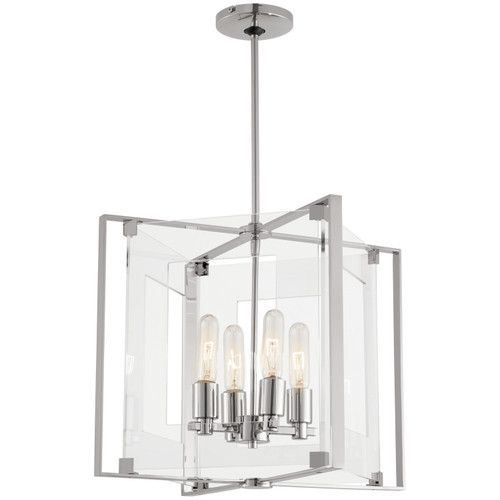 George Kovacs - P1404-613 - Four Light Pendant - Crystal-Clear - Polished Nickel