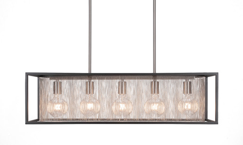 Toltec Lighting - 1335-MBBN-LED45C - Five Light Island Pendant - Cadina - Matte Black & Brushed Nickel