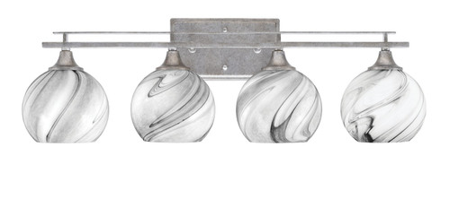 Toltec Lighting - 134-AS-4109 - Four Light Bath Bar - Uptowne - Aged Silver