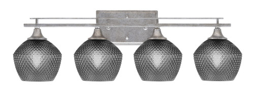 Toltec Lighting - 134-AS-4622 - Four Light Bath Bar - Uptowne - Aged Silver