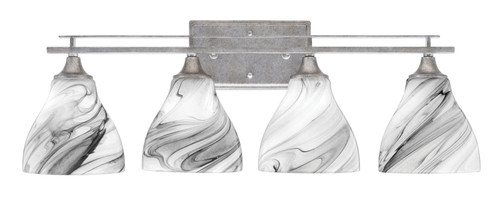 Toltec Lighting - 134-AS-4769 - Four Light Bath Bar - Uptowne - Aged Silver