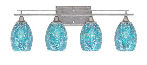 Toltec Lighting - 134-AS-5055 - Four Light Bath Bar - Uptowne - Aged Silver