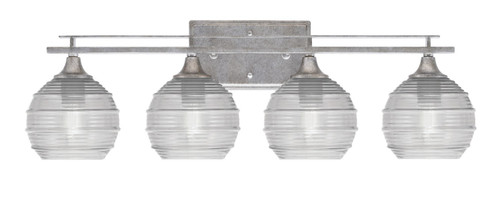 Toltec Lighting - 134-AS-5110 - Four Light Bath Bar - Uptowne - Aged Silver