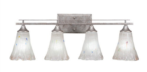 Toltec Lighting - 134-AS-721 - Four Light Bath Bar - Uptowne - Aged Silver