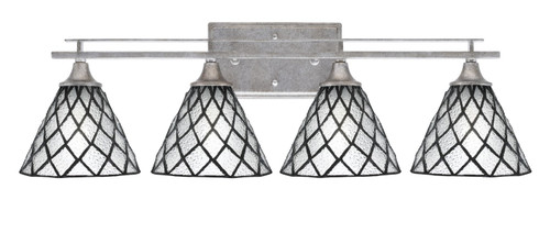 Toltec Lighting - 134-AS-9185 - Four Light Bath Bar - Uptowne - Aged Silver