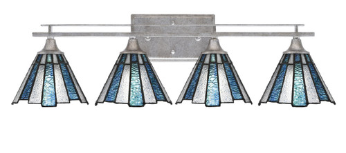 Toltec Lighting - 134-AS-9325 - Four Light Bath Bar - Uptowne - Aged Silver