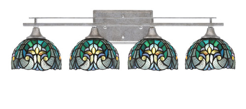 Toltec Lighting - 134-AS-9925 - Four Light Bath Bar - Uptowne - Aged Silver