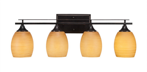 Toltec Lighting - 134-DG-625 - Four Light Bath Bar - Uptowne - Dark Granite