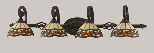 Toltec Lighting - 164-DG-9975 - Four Light Bath Bar - Eleganté - Dark Granite