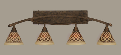 Toltec Lighting - 174-BRZ-7185 - Four Light Bath Bar - Bow - Bronze