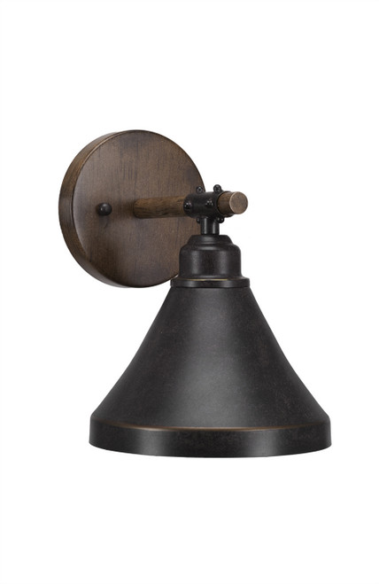 Toltec Lighting - 1751-410-DG - One Light Wall Sconce - Blacksmith - Painted Wood-Look Metal & Dark Granite