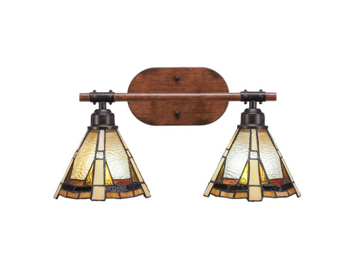 Toltec Lighting - 1752-9345 - Two Light Bath Bar - Blacksmith - Painted Wood-look Metal & Dark Granite