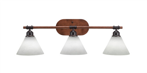 Toltec Lighting - 1753-312 - Three Light Bath Bar - Blacksmith - Painted Wood-look Metal & Dark Granite