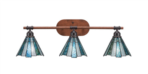 Toltec Lighting - 1753-9325 - Three Light Bath Bar - Blacksmith - Painted Wood-look Metal & Dark Granite