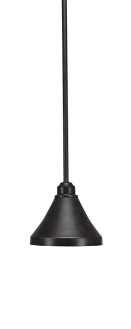 Toltec Lighting - 1761-410-DG - One Light Mini Pendant - Blacksmith - Painted Wood-Look Metal & Dark Granite
