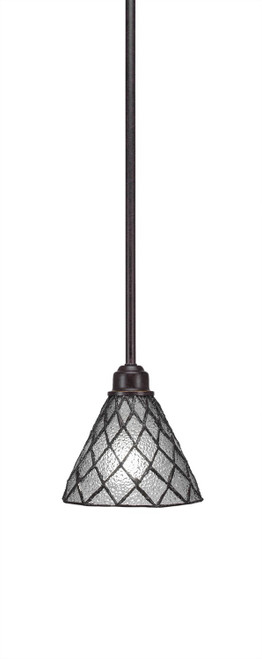 Toltec Lighting - 1761-9185 - One Light Mini Pendant - Blacksmith - Painted Wood-Look Metal & Dark Granite