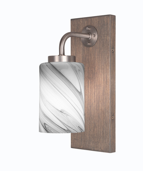 Toltec Lighting - 1771-GPDW-3009 - One Light Wall Sconce - Oxbridge - Graphite & Painted Distressed Wood-look Metal