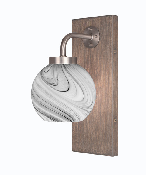 Toltec Lighting - 1771-GPDW-4109 - One Light Wall Sconce - Oxbridge - Graphite & Painted Distressed Wood-look Metal