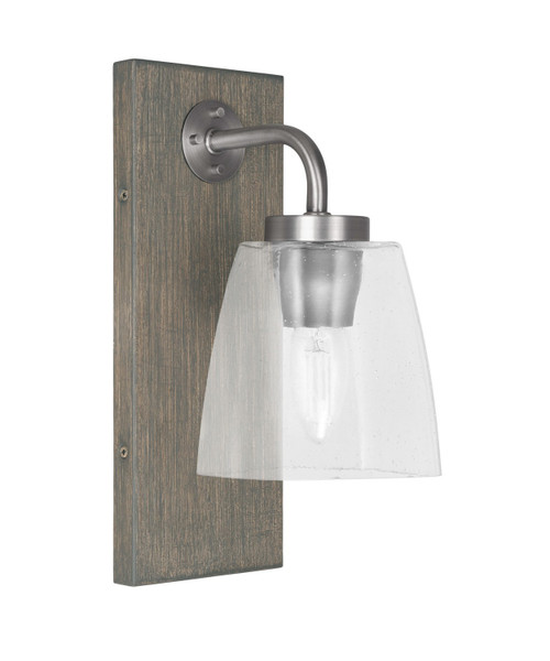 Toltec Lighting - 1771-GPDW-461 - One Light Wall Sconce - Oxbridge - Graphite & Painted Distressed Wood-look Metal
