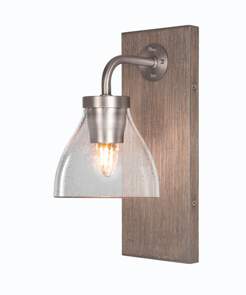 Toltec Lighting - 1771-GPDW-4760 - One Light Wall Sconce - Oxbridge - Graphite & Painted Distressed Wood-look Metal