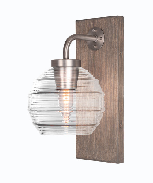 Toltec Lighting - 1771-GPDW-5110 - One Light Wall Sconce - Oxbridge - Graphite & Painted Distressed Wood-look Metal