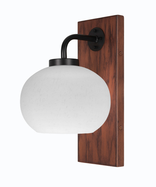 Toltec Lighting - 1771-MBWG-212 - One Light Wall Sconce - Oxbridge - Matte Black & Painted Wood-look