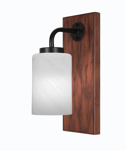 Toltec Lighting - 1771-MBWG-3001 - One Light Wall Sconce - Oxbridge - Matte Black & Painted Wood-look Metal