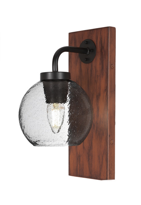 Toltec Lighting - 1771-MBWG-4102 - One Light Wall Sconce - Oxbridge - Matte Black & Painted Wood-look Metal