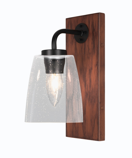 Toltec Lighting - 1771-MBWG-461 - One Light Wall Sconce - Oxbridge - Matte Black & Painted Wood-look Metal