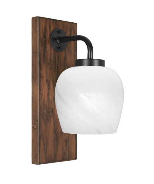 Toltec Lighting - 1771-MBWG-4811 - One Light Wall Sconce - Oxbridge - Matte Black & Painted Wood-look Metal