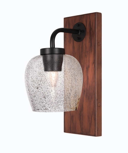 Toltec Lighting - 1771-MBWG-4812 - One Light Wall Sconce - Oxbridge - Matte Black & Painted Wood-look Metal