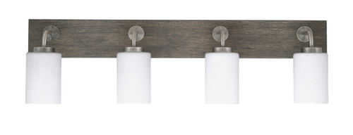 Toltec Lighting - 1774-GPDW-310 - Four Light Bath Bar - Oxbridge - Graphite & Painted Distressed Wood-look Metal