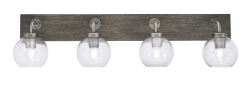 Toltec Lighting - 1774-GPDW-4102 - Four Light Bath Bar - Oxbridge - Graphite & Painted Distressed Wood-look Metal