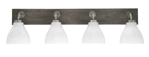 Toltec Lighting - 1774-GPDW-4761 - Four Light Bath Bar - Oxbridge - Graphite & Painted Distressed Wood-look Metal