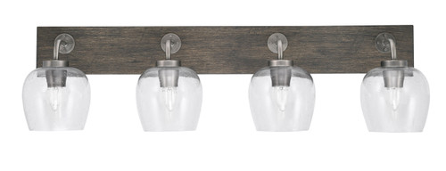 Toltec Lighting - 1774-GPDW-4810 - Four Light Bath Bar - Oxbridge - Graphite & Painted Distressed Wood-look Metal