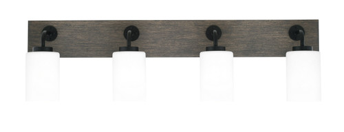 Toltec Lighting - 1774-MBDW-310 - Four Light Bath Bar - Oxbridge - Matte Black & Painted Distressed Wood-look Metal