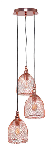 Toltec Lighting - 1816-CP-1803-AT14 - Three Light Mini Pendant - Plexus - Copper