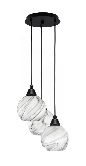 Toltec Lighting - 1816-MB-4109 - Three Light Pendalier - Array - Matte Black