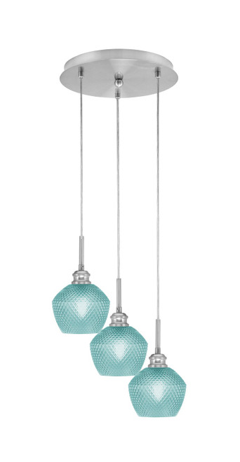Toltec Lighting - 1818-BN-4625 - Three Light Pendalier - Array - Brushed Nickel