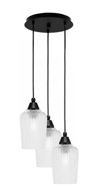 Toltec Lighting - 1818-MB-4250 - Three Light Pendalier - Array - Matte Black