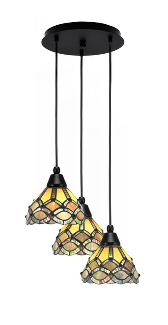 Toltec Lighting - 1818-MB-9435 - Three Light Pendalier - Array - Matte Black