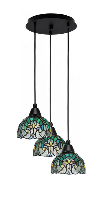 Toltec Lighting - 1818-MB-9925 - Three Light Pendalier - Array - Matte Black